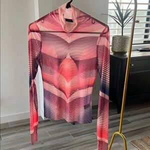 AFRM Pink and Purple Long Sleeve sheer top size M - new w/o tags, never worn